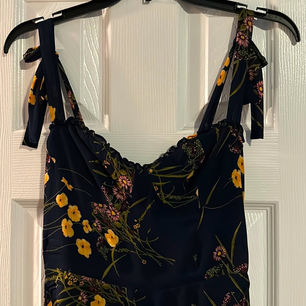 SOLD Reformation Nikita Dress Dark Navy Floral Print